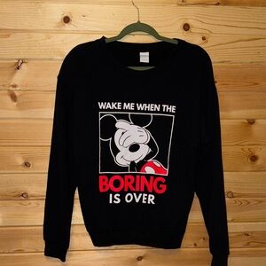 Disney Black and Red Crew Neck Sweater